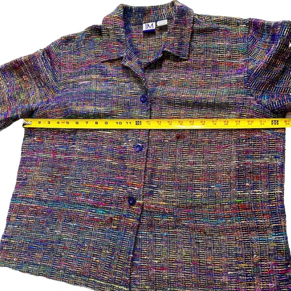 JM Collection XL Silk Blend Metallic Colorful Blazer Jacket Women’s Unique - Picture 8 of 11